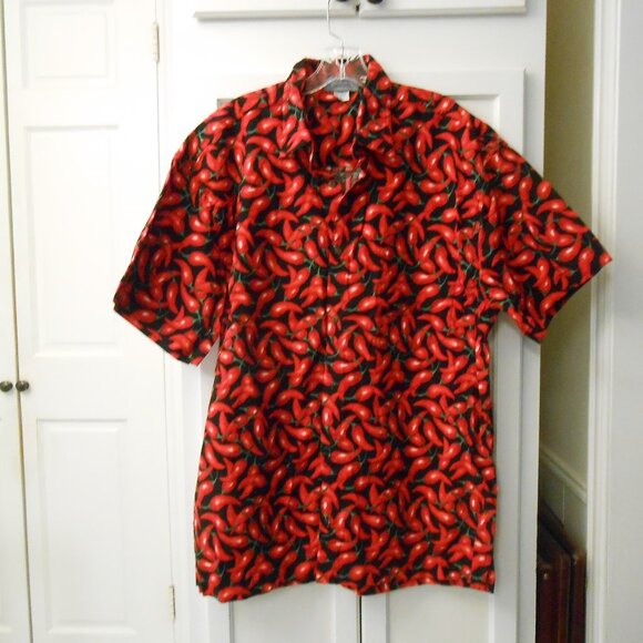 High Seas Trading Co. Chili Pepper Short-Sleeve Button Down Shirt - Picture 1 of 3